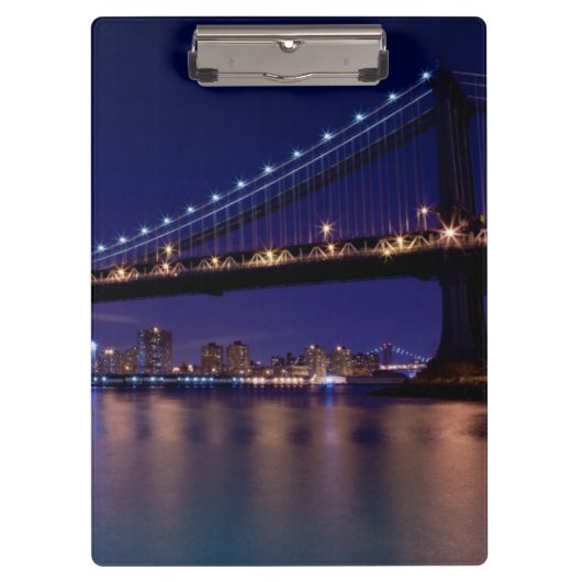 Uitzicht Manhattan-brug 's nachts Klembord (Voorkant)