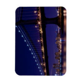 Uitzicht Manhattan-brug 's nachts Magneet (Verticaal)