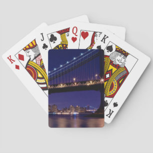 Uitzicht Manhattan-brug 's nachts Speelkaarten
