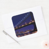 Uitzicht Manhattan-brug 's nachts Vierkante Sticker (Envelop)