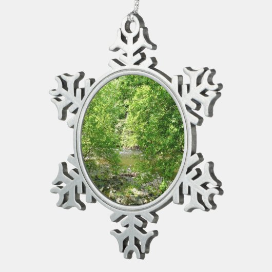 Uitzicht Maryland Natuur Fotografie Tin Sneeuwvlok Ornament (Rechts)