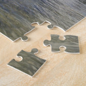 Uitzicht mensen die vanaf een bootje bij een brug legpuzzel (Zijkant)
