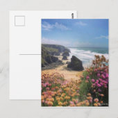 Uitzicht met bloemen bovenaan het strand briefkaart (Voorkant / Achterkant)