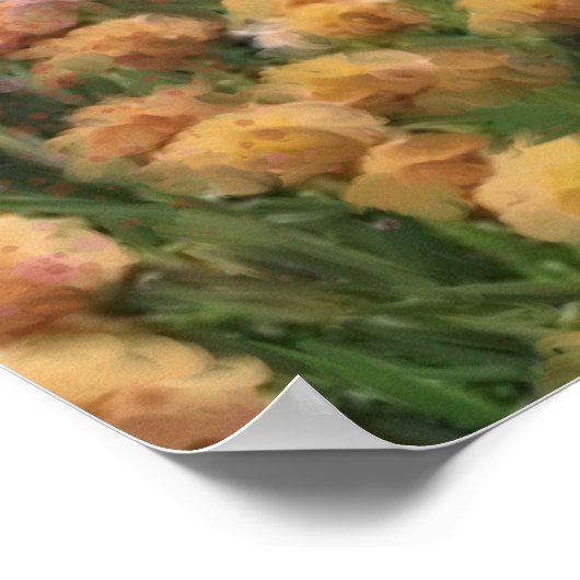 Uitzicht met bloemen bovenaan het strand poster (Hoek)