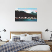 Uitzicht met DocksTenakee Springs, AK Canvas Afdruk (Insitu (Slaapkamer))