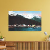 Uitzicht met DocksTenakee Springs, AK Canvas Afdruk (Insitu (Woonkamer))