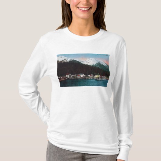 Uitzicht met DocksTenakee Springs, AK T-shirt (Voorkant)