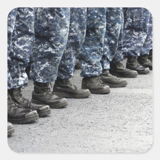 Uitzicht met een laag doorsnee zweefvliegtuig vierkante sticker (Voorkant)