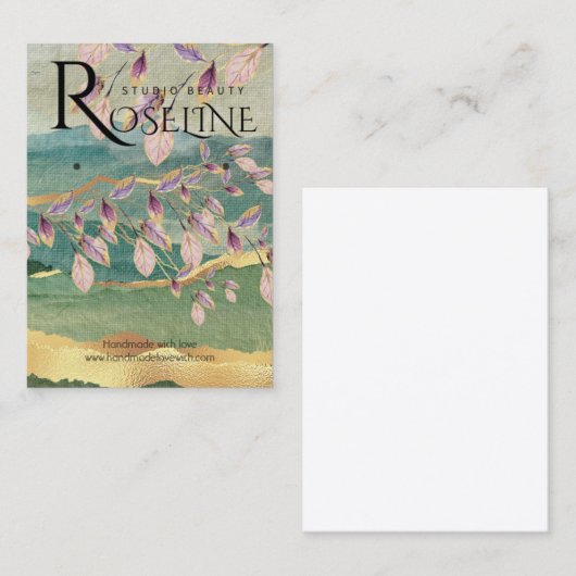 Uitzicht met goudnatuur Paarse ventilatorjuwelen Visitekaartje (Voorkant / Achterkant)