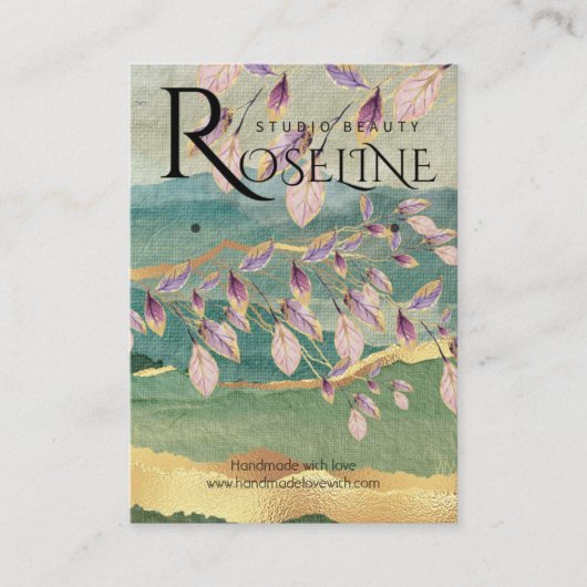 Uitzicht met goudnatuur Paarse ventilatorjuwelen Visitekaartje (Voorkant)