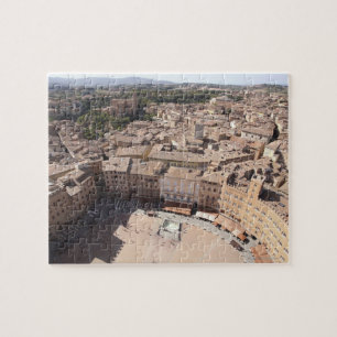 Uitzicht met hoge hoek, Siena, Italië Legpuzzel