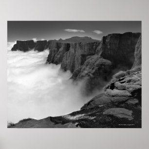 Uitzicht met hoge hoek zwart-wit uitzicht van poster