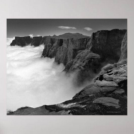 Uitzicht met hoge hoek zwart-wit uitzicht van poster (Voorkant)