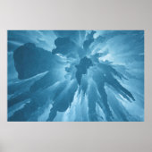 Uitzicht met lage hoek van stalactieten poster (Voorkant)