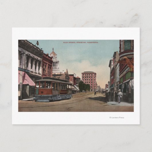 Uitzicht met Street Car Briefkaart (Voorkant)