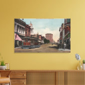 Uitzicht met Street Car Canvas Afdruk (Insitu (Woonkamer))