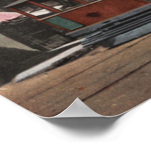 Uitzicht met Street Car Poster (Hoek)