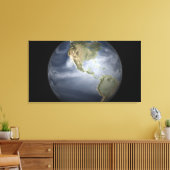 Uitzicht met waterdamp op volle aarde canvas afdruk (Insitu (Woonkamer))