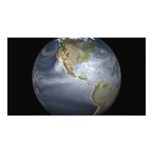 Uitzicht met waterdamp op volle aarde foto afdruk (Voorkant)