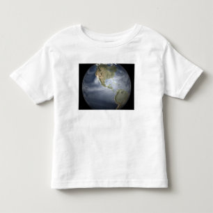 Uitzicht met waterdamp op volle aarde kinder shirts