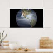 Uitzicht met waterdamp op volle aarde poster (Keuken)