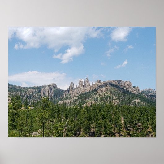 Uitzicht met zwarte heuvels vanaf de Needles Highw Poster (Voorkant)