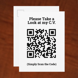 Uitzicht Mijn C.V. door QR Code op een Briefkaart