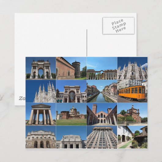 Uitzicht Milaan Milano in Italië Briefkaart (Voorkant / Achterkant)