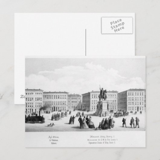 Uitzicht München, 1869 Briefkaart (Voorkant / Achterkant)