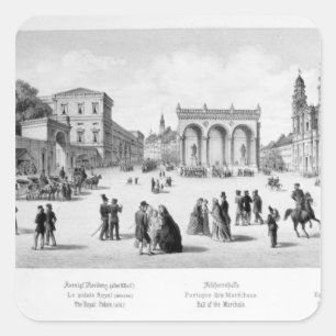 Uitzicht München, 1869 Vierkante Sticker