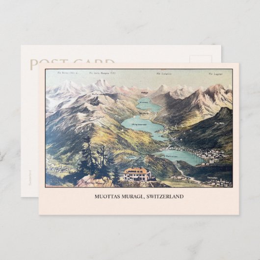 Uitzicht Muottas Muragl  Blank Briefkaart (Voorkant / Achterkant)