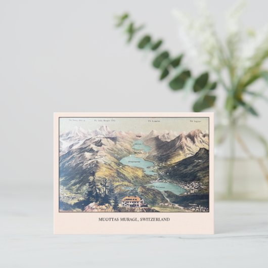Uitzicht Muottas Muragl Blank Briefkaart (Staand voorkant)