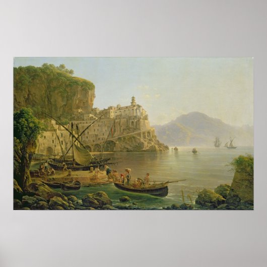 Uitzicht naar Atrani op de Amalfi, 1817 Poster (Voorkant)