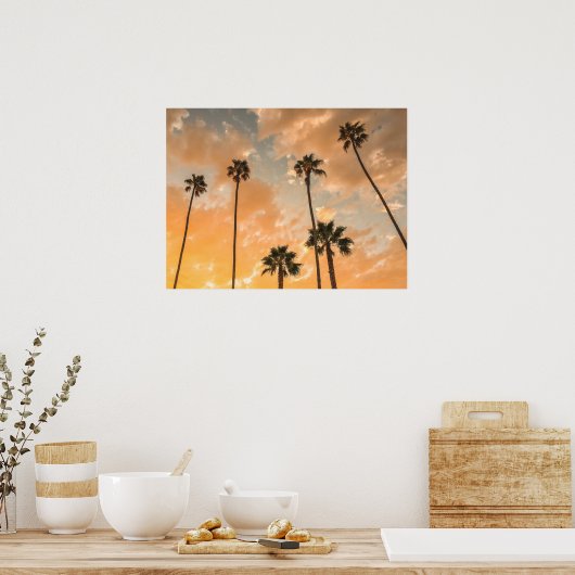 Uitzicht naar boven van Palms Poster (Keuken)