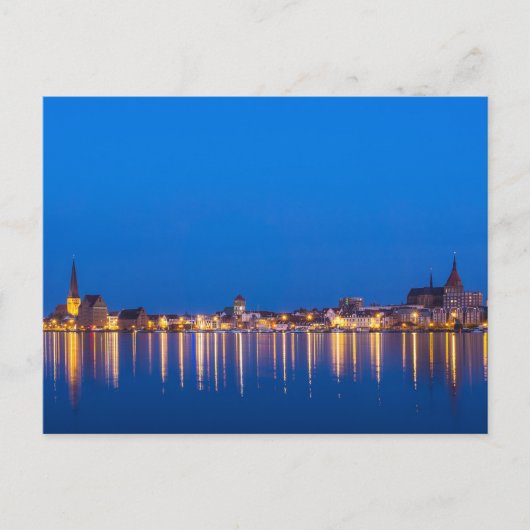 Uitzicht naar de stad Rostock in Duitsland 's nach Briefkaart (Voorkant)