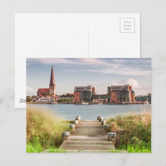 Uitzicht naar Rostock Briefkaart (Voorkant / Achterkant)