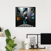 Uitzicht naar surrealisme poster (Thuiskantoor)