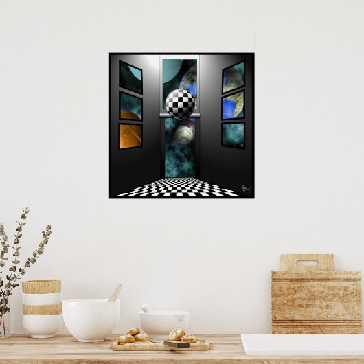 Uitzicht naar surrealisme poster (Keuken)