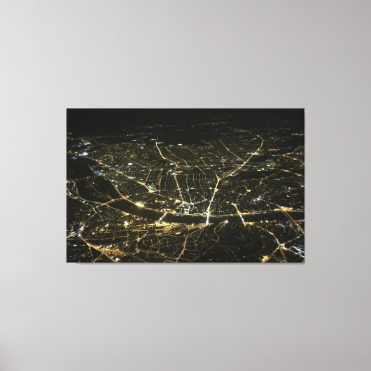 Uitzicht-nachtlampjes in verbindingscanvas canvas afdruk (Voorkant)