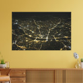 Uitzicht-nachtlampjes in verbindingscanvas canvas afdruk (Insitu (Woonkamer))