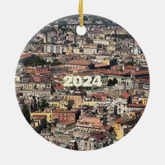 Uitzicht Napels, Italië Keramisch Ornament (Achterkant)