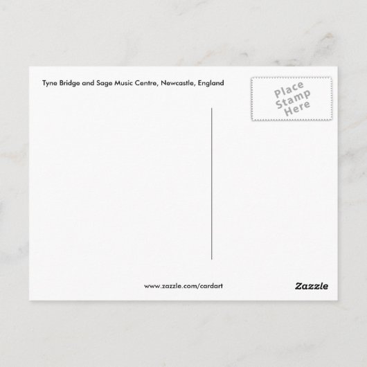 uitzicht newcastle briefkaart (Achterkant)