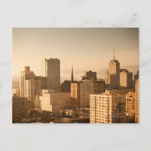 Uitzicht Nob Hill in San Francisco, met de mist Briefkaart