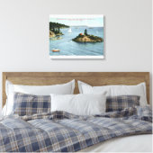 Uitzicht Noordzee-drijvende beug, punt grijs Canvas Afdruk (Insitu (Slaapkamer))