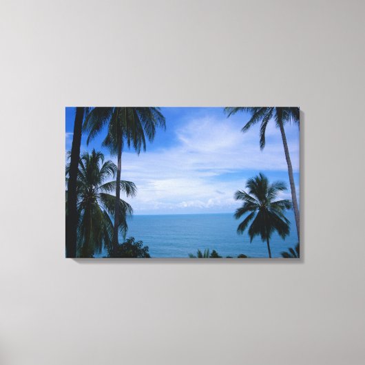Uitzicht oceaanhorizon vanaf het land canvas afdruk (Voorkant)