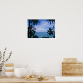 Uitzicht oceaanhorizon vanaf het land poster (Keuken)