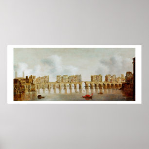 Uitzicht of London Bridge, c.1632 (olie op het pan Poster