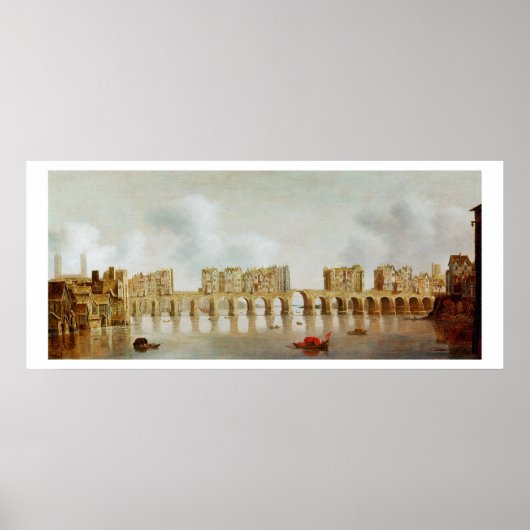 Uitzicht of London Bridge, c.1632 (olie op het pan Poster (Voorkant)