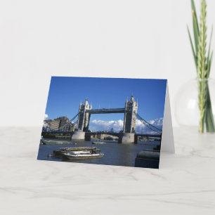 uitzicht of Tower Bridge uit 1990 Bedankkaart
