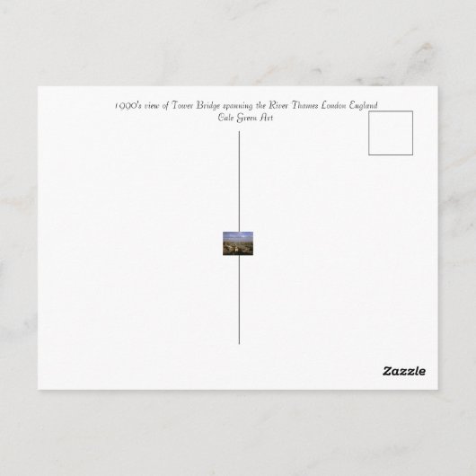 uitzicht of Tower Bridge uit 1990 Briefkaart (Achterkant)